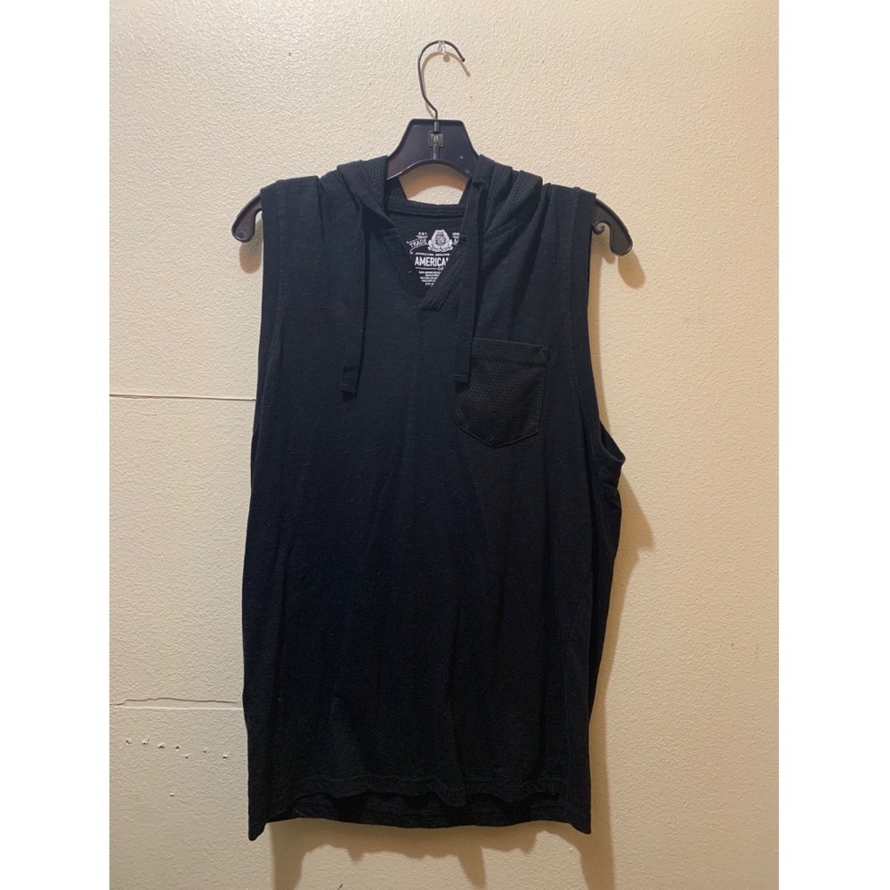 American Rag men’s sleeveless black hoodie medium